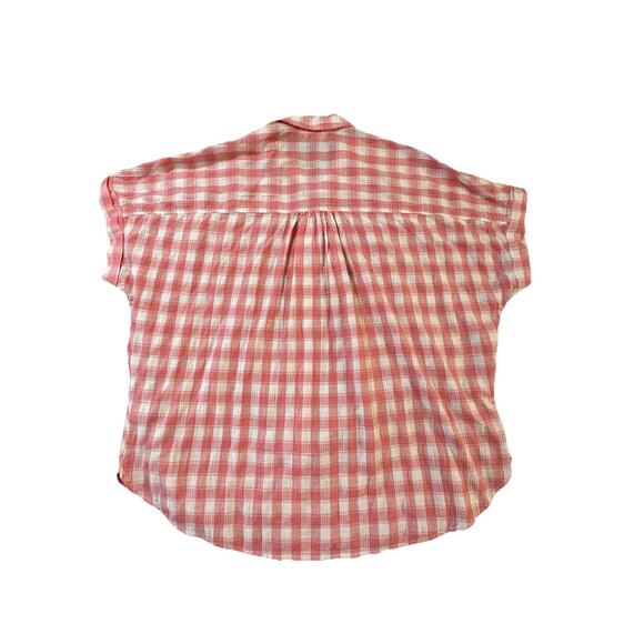 Time and Tru Women’s Plaid Button Down Shirt Pink White Plus Size 22 XXXL - Picture 1 of 7
